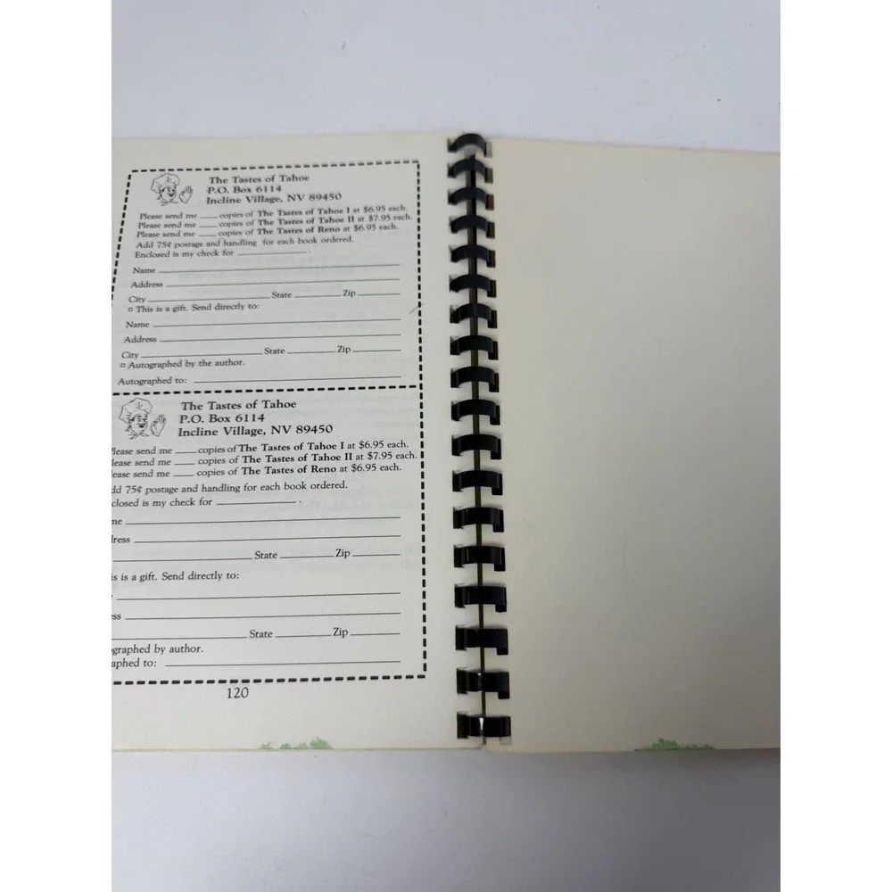 The Tastes Of Reno Nevada‎ Sonnie Imes Spiral Cookbook Restaurant Recipes 1984